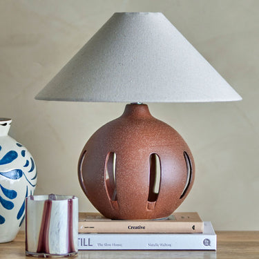 Table Lamp in brown stoneware