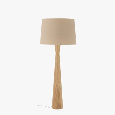 FLOOR LAMP IN NATURAL RUBBERWOOD